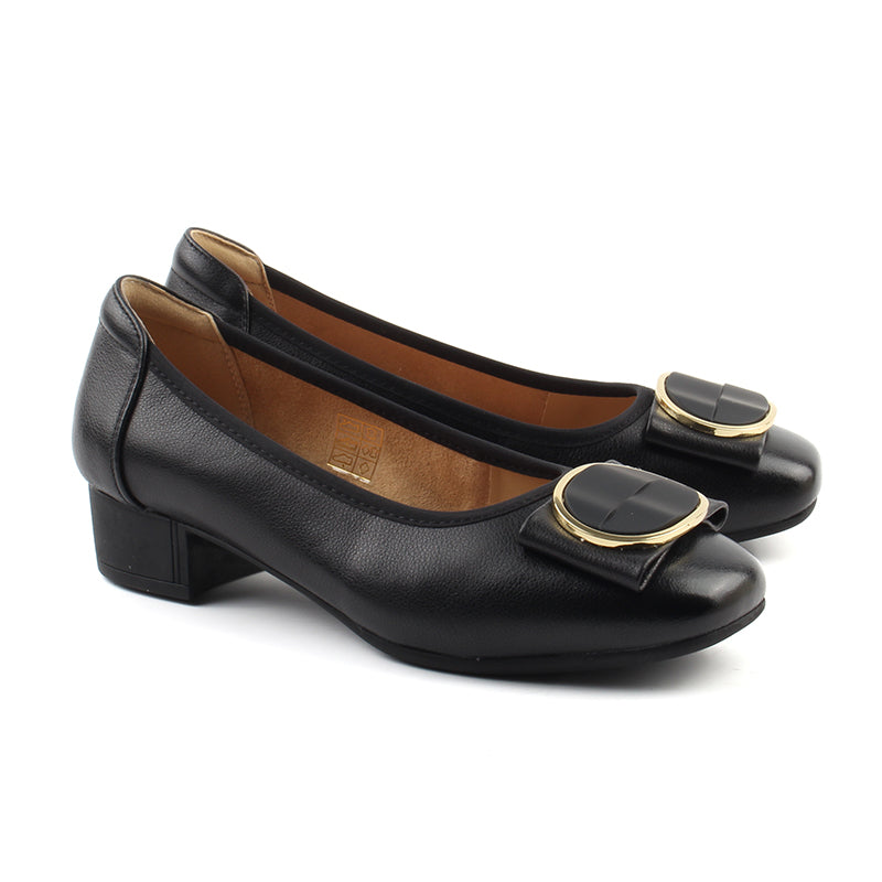 Chaussures Femme Ballerines en Cuir, Couleur Noir / N092-51 / BEL CHOU'S