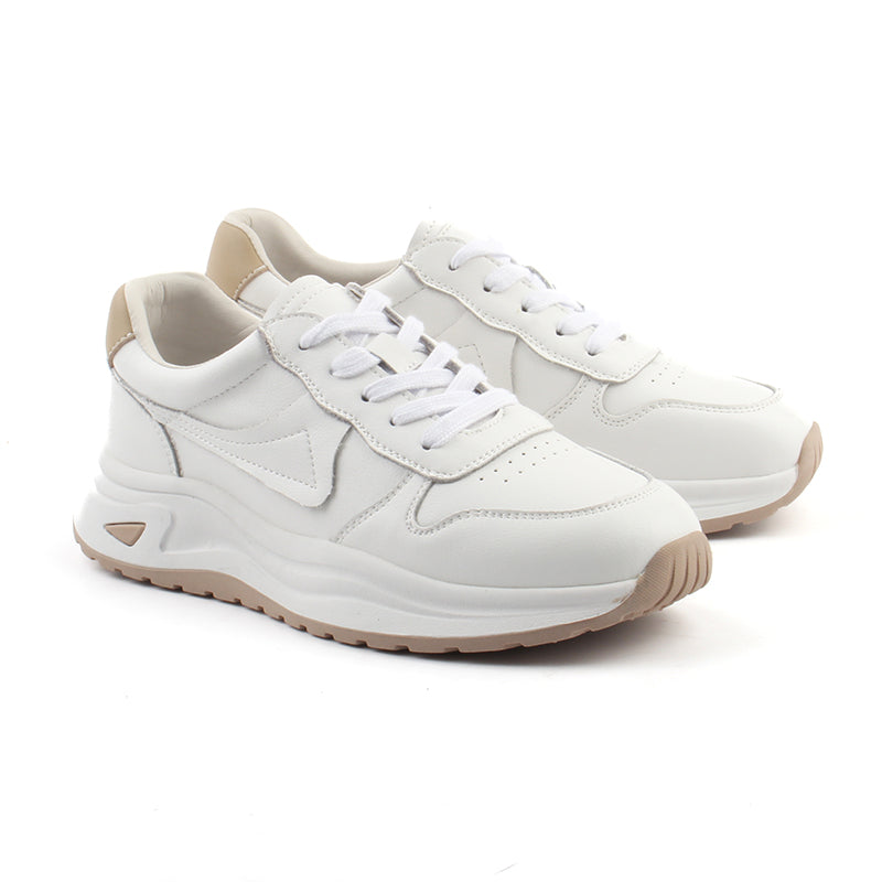 Chaussures Femme Sneakers en Cuir, Couleur Blanc / N093-99 / BEL CHOU'S