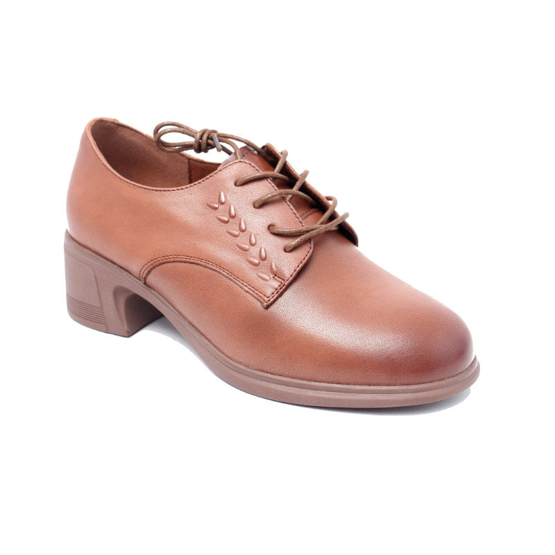 Chaussures Femme Derbies en Cuir, Couleur Marron / N064-62 / BEL CHOU'S