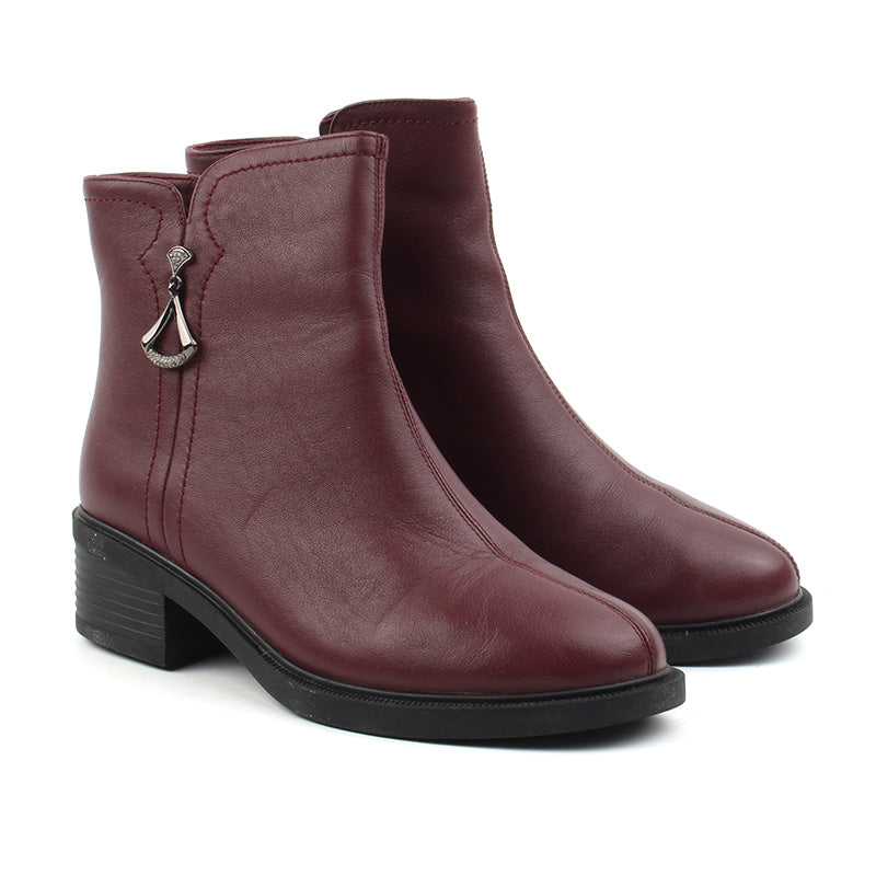 Chaussures Femme Bottines en Cuir, Couleur Bordeaux / N114-73 / BEL CHOU'S