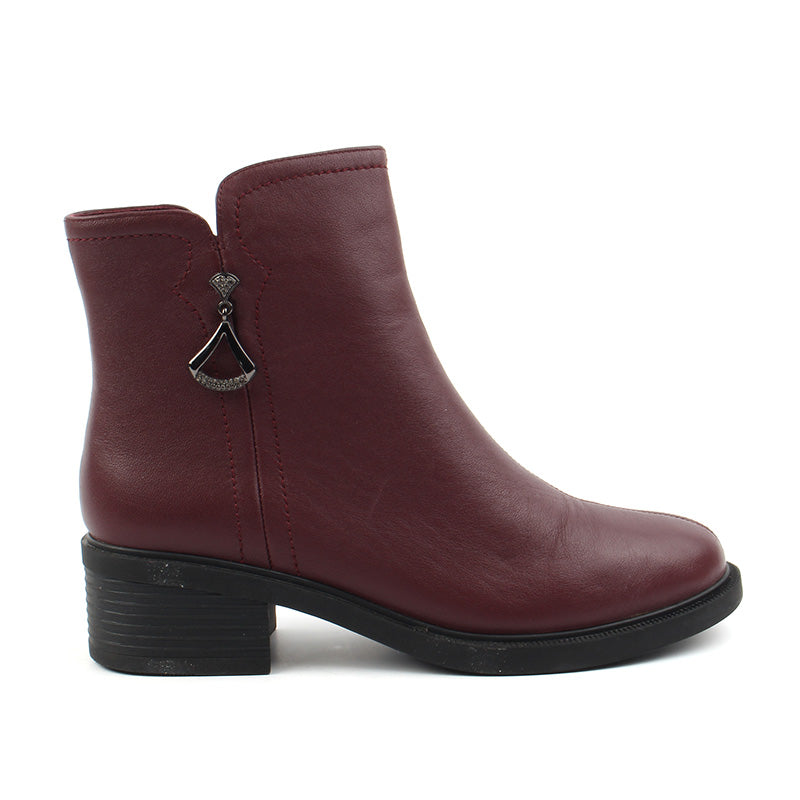 Chaussures Femme Bottines en Cuir, Couleur Bordeaux / N114-73 / BEL CHOU'S