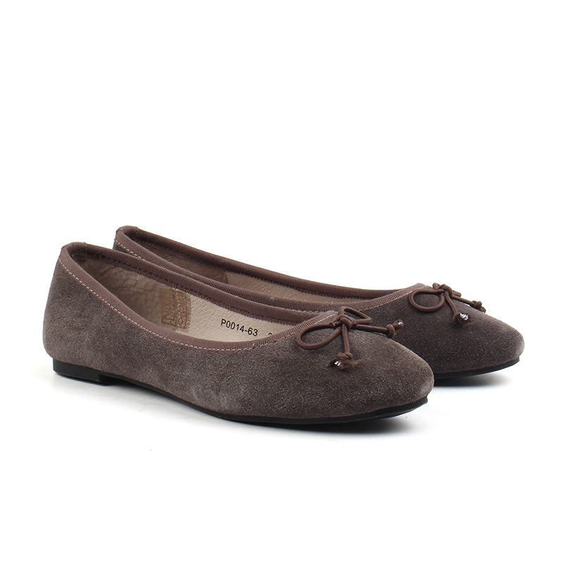 Chaussures Femme Ballerines en Cuir, Couleur Marron / P0014-63 / BEL CHOU'S