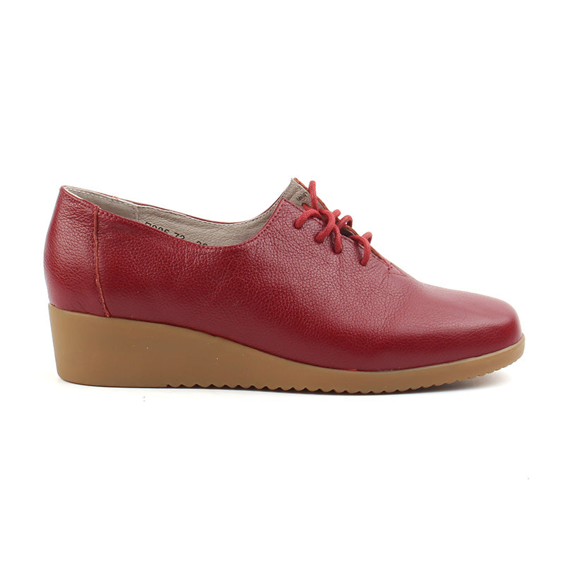Chaussures Femme Derbies en Cuir, Couleur Rouge / P005-73 / BEL CHOU'S