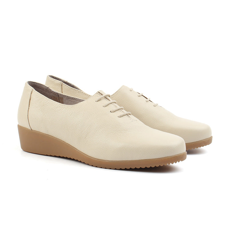 Chaussures Femme Derbies en Cuir, Couleur Blanc / P005-99 / BEL CHOU'S