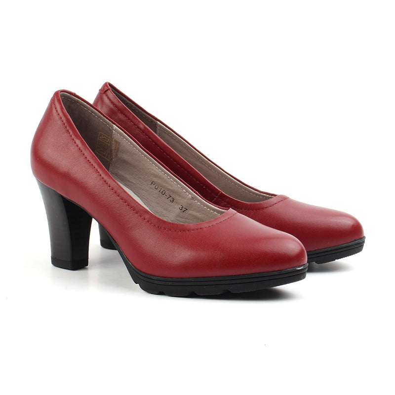 Chaussures Femme Escarpins en Cuir, Couleur Rouge / P010-73 / BEL CHOU'S