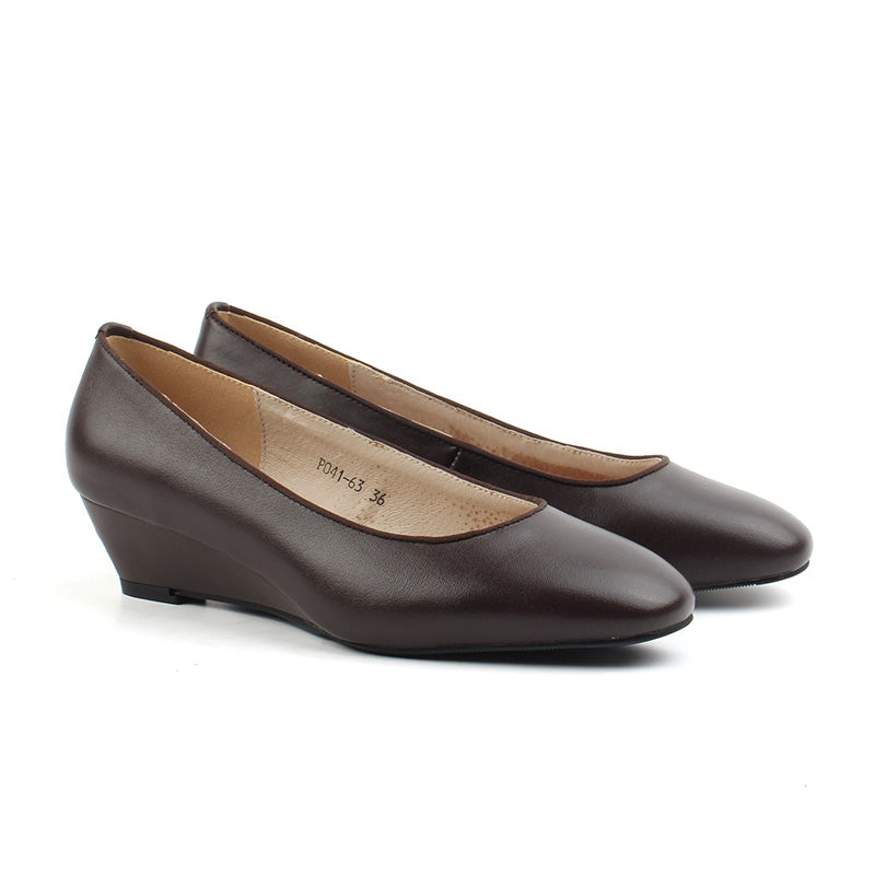 Chaussures Femme Escarpins en Cuir, Couleur Marron / P041-63 / BEL CHOU'S