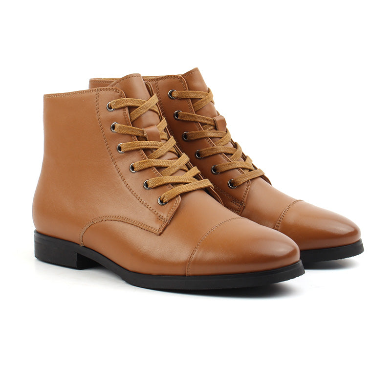 Chaussures Femme Bottines en Cuir, Couleur Camel / P112-66 / BEL CHOU'S