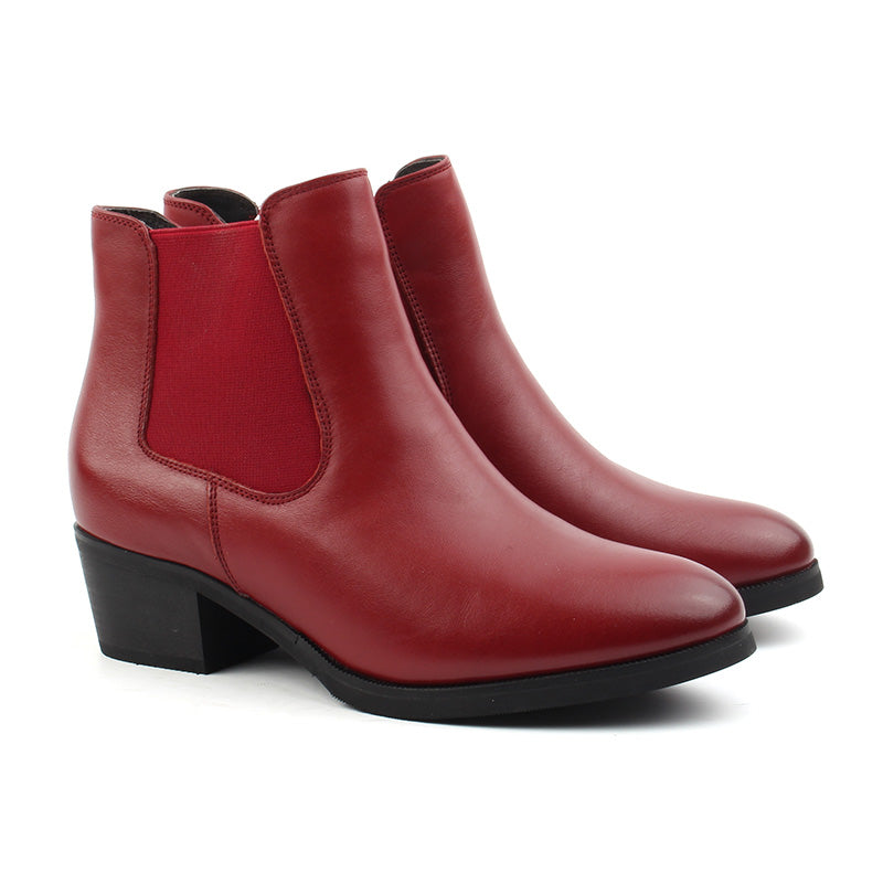 Chaussures Femme Bottines en Cuir, Couleur Rouge / P113-73 / BEL CHOU'S