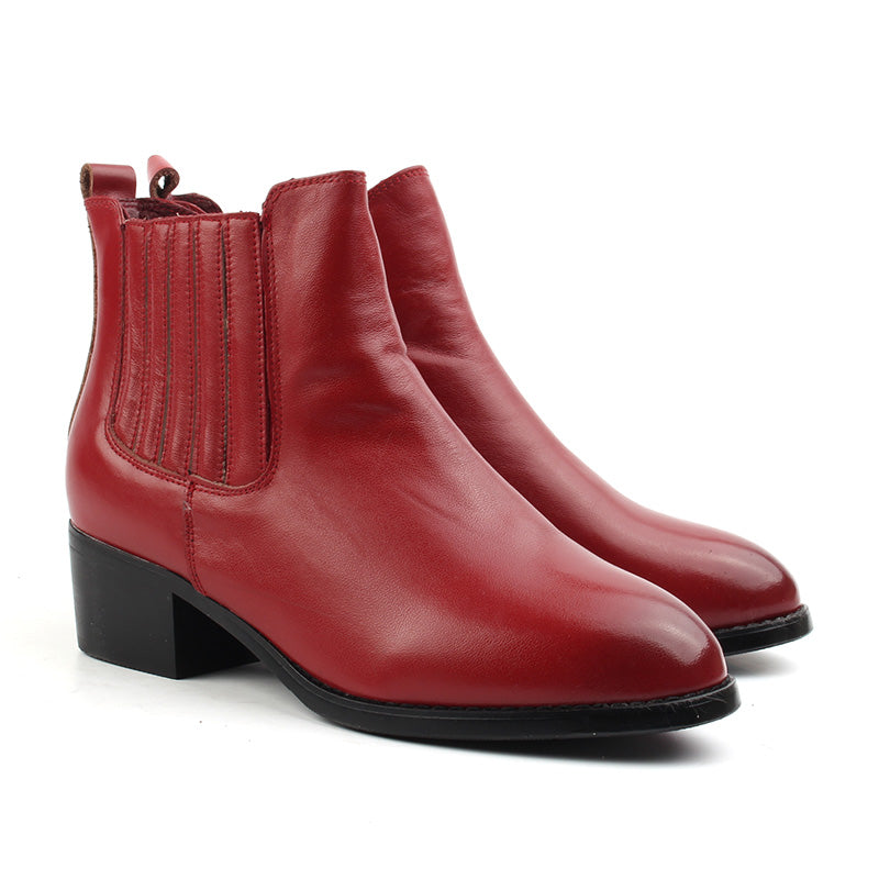 Chaussures Femme Bottines en Cuir, Couleur Rouge / P114-73 / BEL CHOU'S