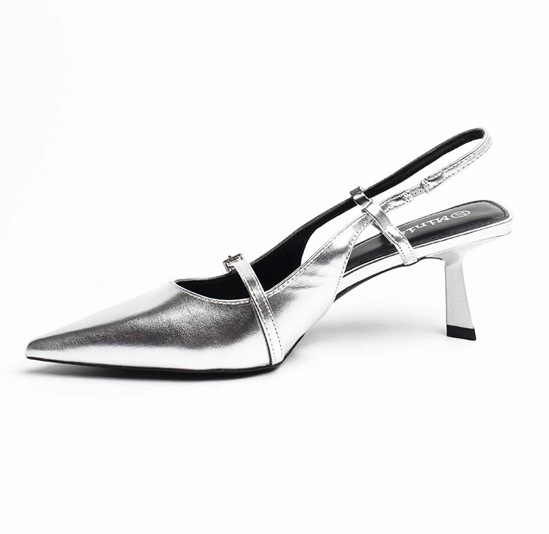 Chaussures Femme Escarpins, Couleur Métallisé Argent / V053-29 / MINIA