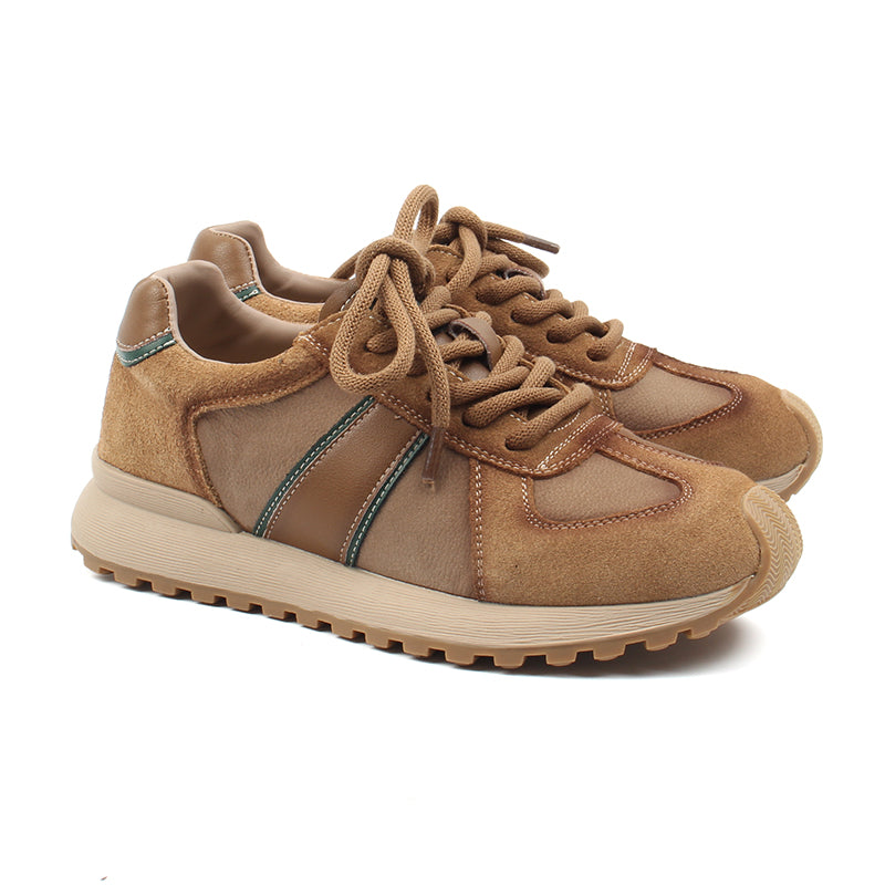 Chaussures Femme Sneakers en Cuir, Couleur Marron / S010-62 / BEL CHOU'S