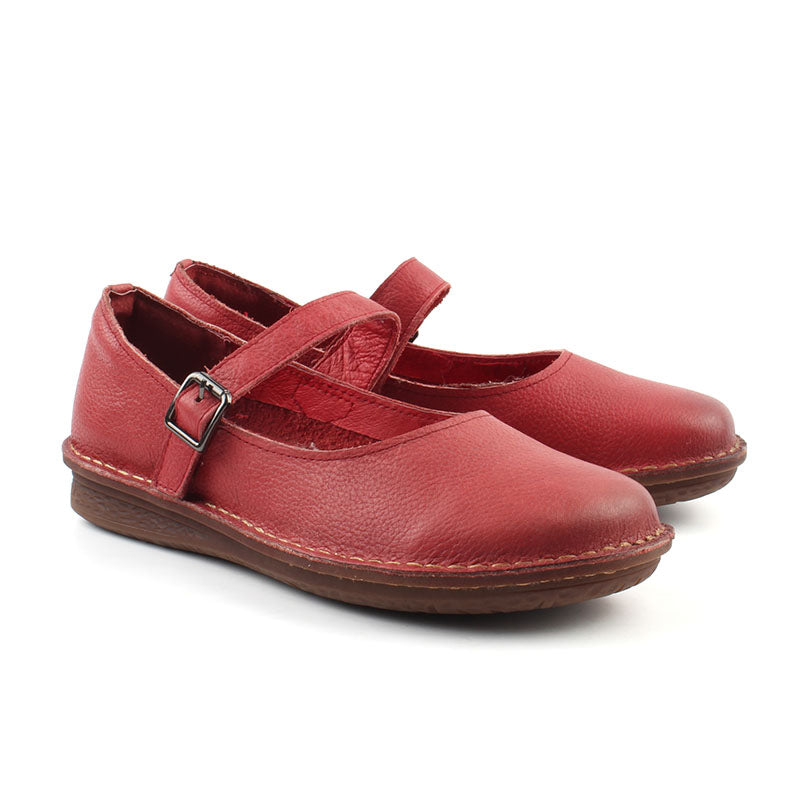 Chaussures Femme Derbies en Cuir, Couleur Rouge / G0019-73 / BEL CHOU'S
