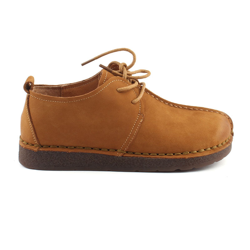 Chaussures Femme Derbies en Cuir, Couleur Camel / G036-66 / BEL CHOU'S