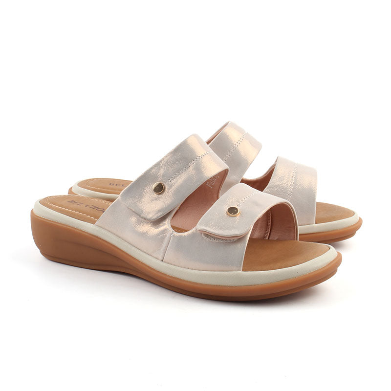 Chaussures Femme Derbies en Cuir, Couleur Métallisé Argent / N040-29 / BEL CHOU'S