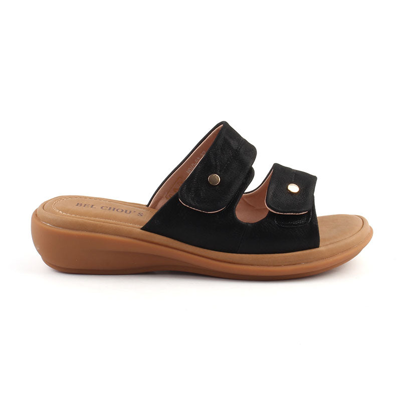 Chaussures Femme Derbies en Cuir, Couleur Daim Noir / N040-51 / BEL CHOU'S