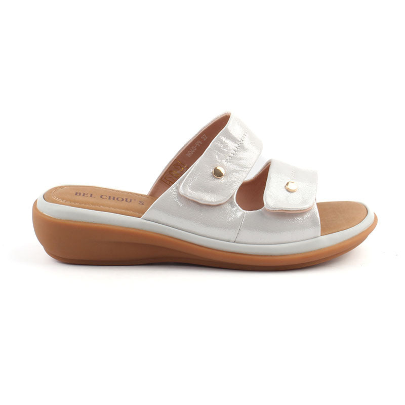 Chaussures Femme Derbies en Cuir, Couleur Argent / N040-99 / BEL CHOU'S