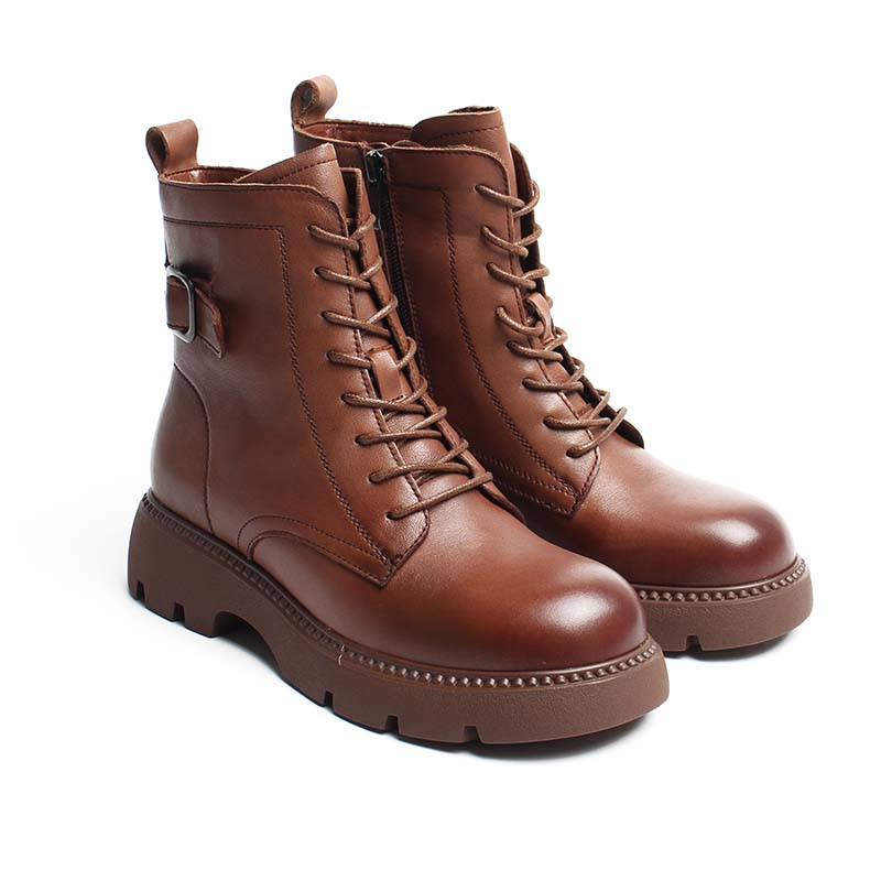 Chaussures Bottines Femme en Cuir, Couleur Marron - BEL CHOU'S