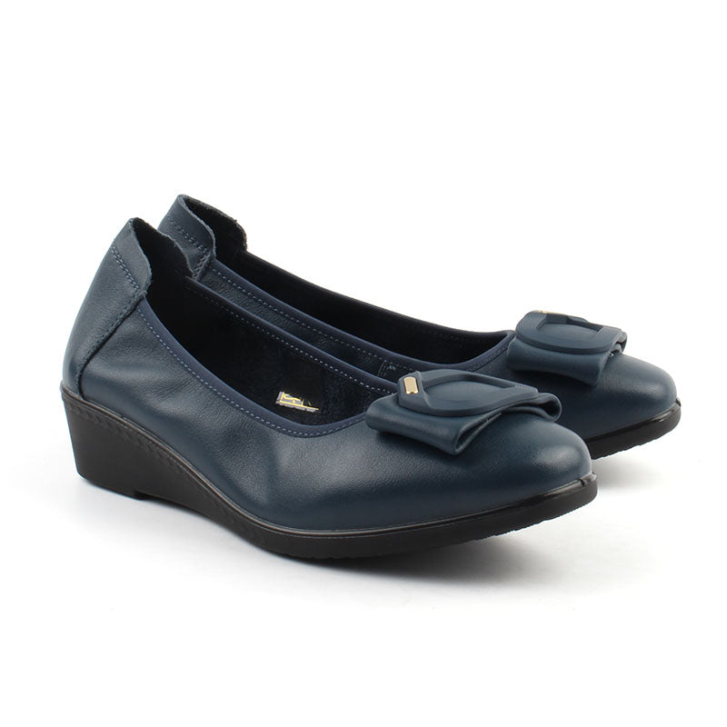 Chaussures Femme Derbies en Cuir, Couleur Bleu Marine / N089-84 / BEL CHOU'S