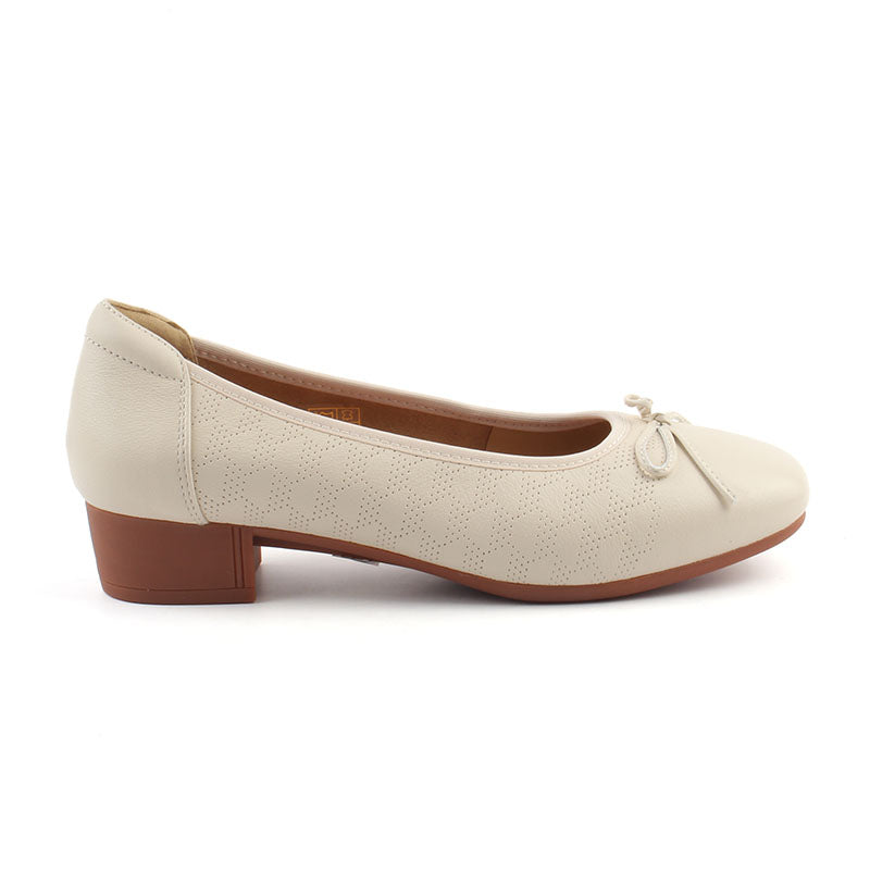 Chaussures Femme Derbies en Cuir, Couleur Crème / N091-88 / BEL CHOU'S